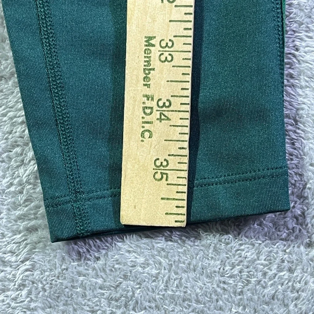 PINK Active Leggings Women's M Medium Green‎ Velvet Side Stripe Athleisure Gym